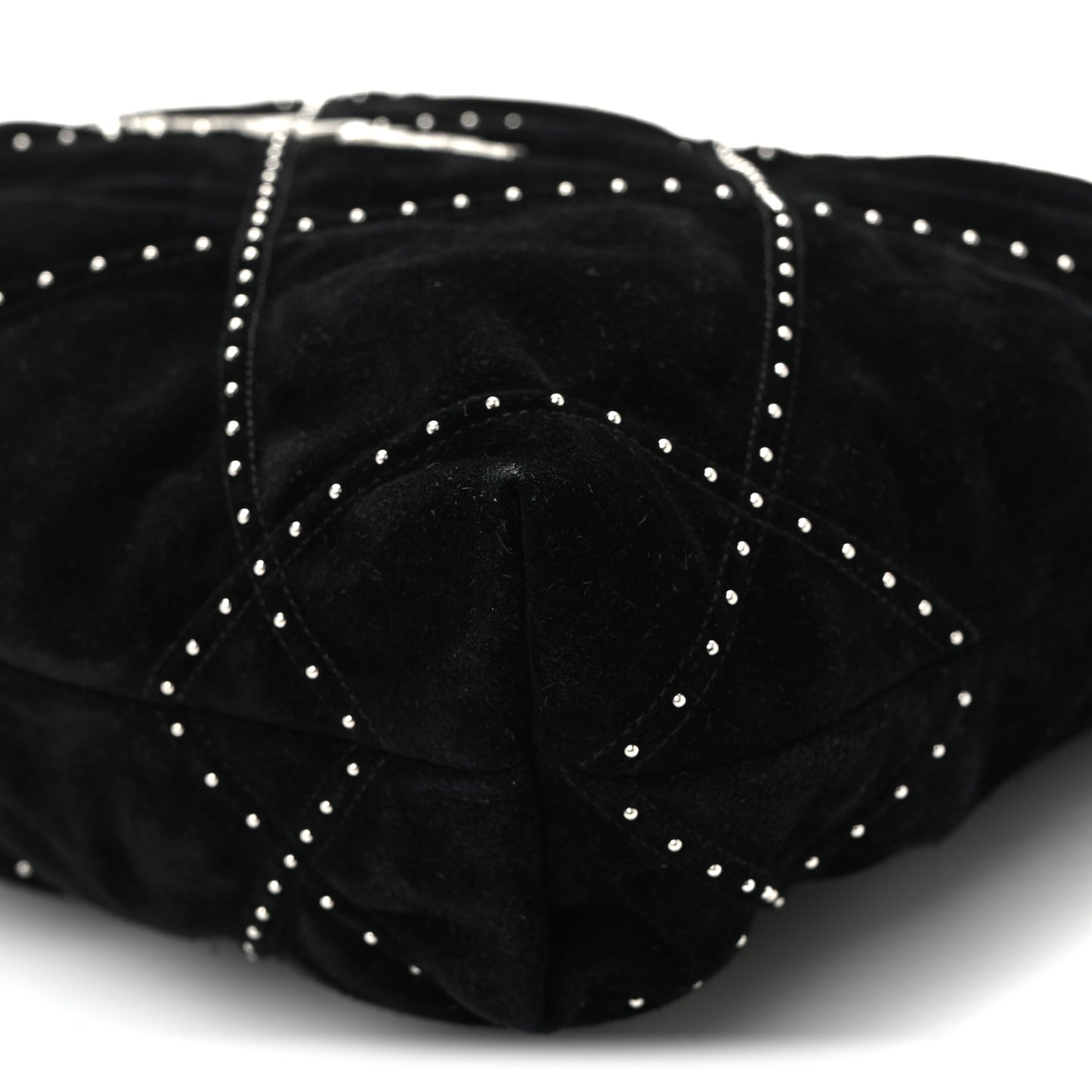 Suede Quilted Studded Small Chanel 22  Black