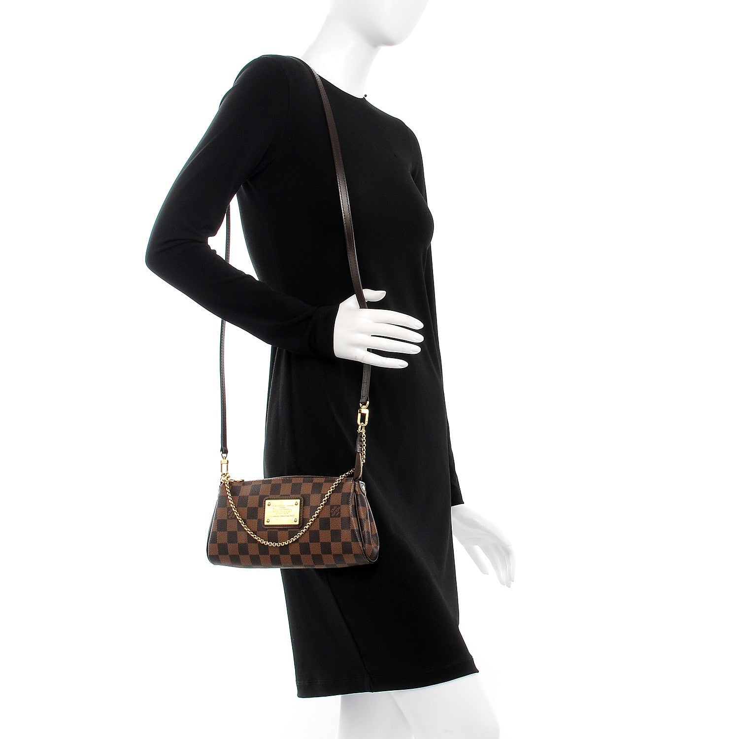 Louis Vuitton Damier Ebene Eva Clutch 2 of 9