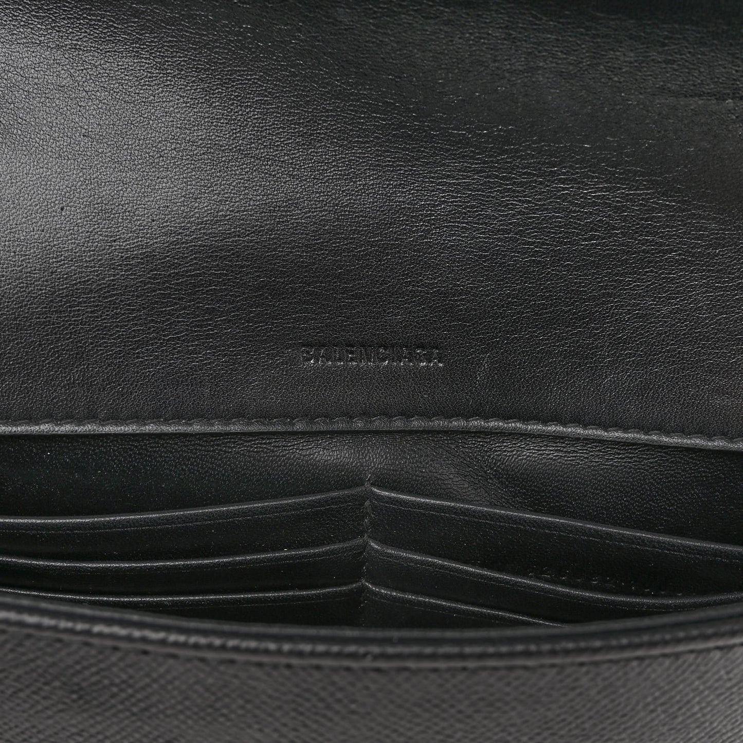 Calfskin BB Chain Wallet Black