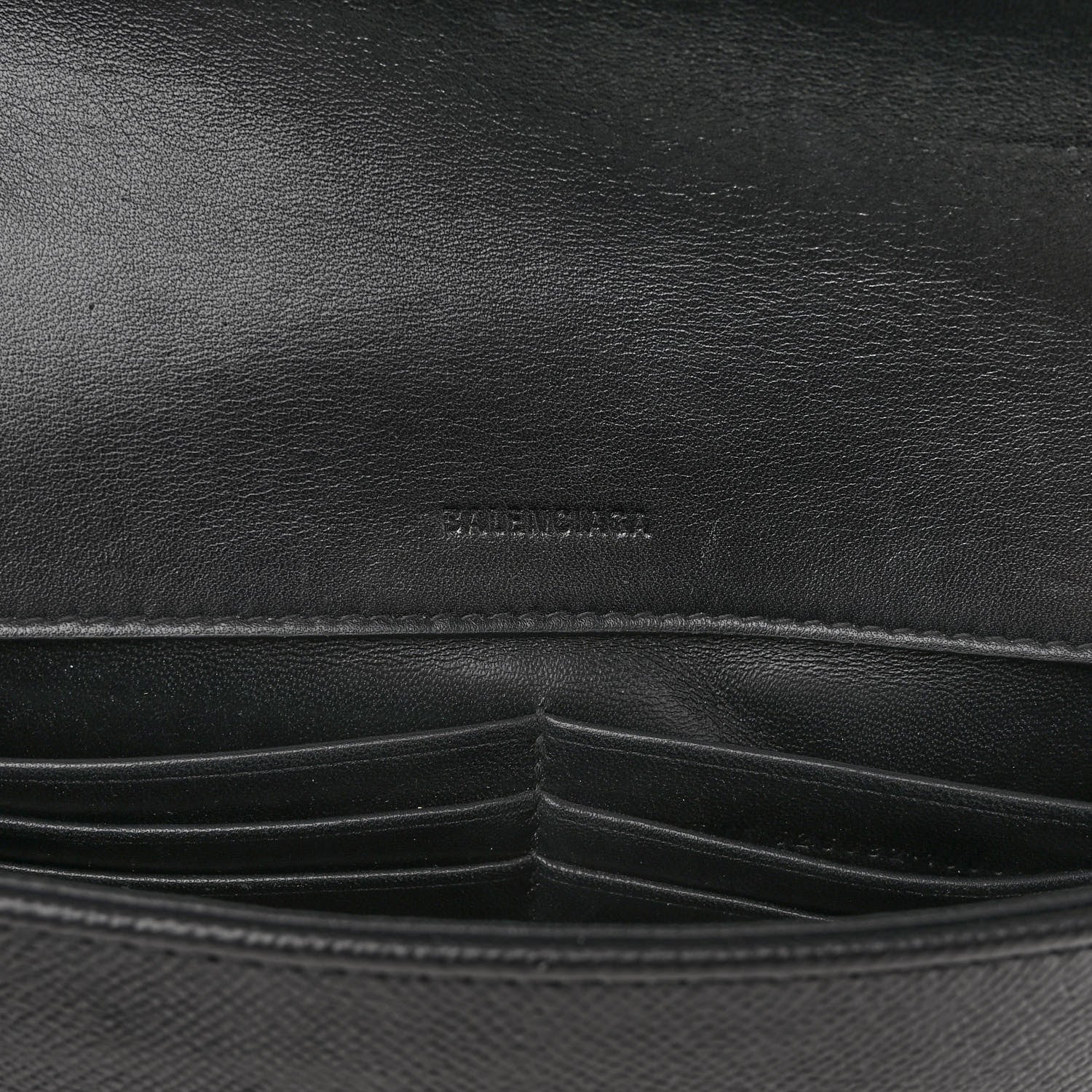 Balenciaga Calfskin BB Chain Wallet Black 6 of 10