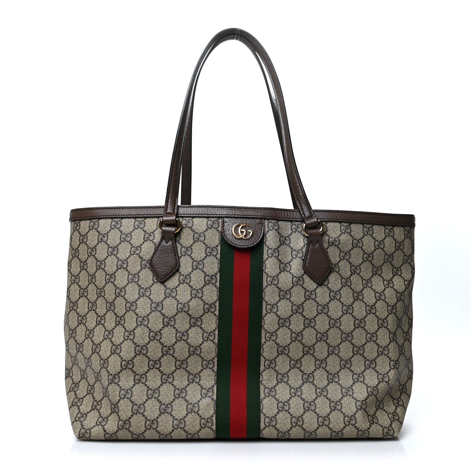Gucci GG Supreme Monogram Medium Ophidia Shopping Tote Brown 1 of 10