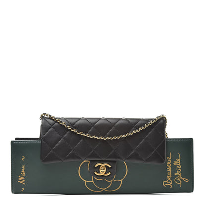 Chanel Calfskin Quilted Brasserie Gabrielle Menu CC Clutch Green 1 of 12