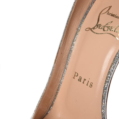 Christian Louboutin Mini Glitter Helmour 100 Pumps 36.5 Silver 10 of 14