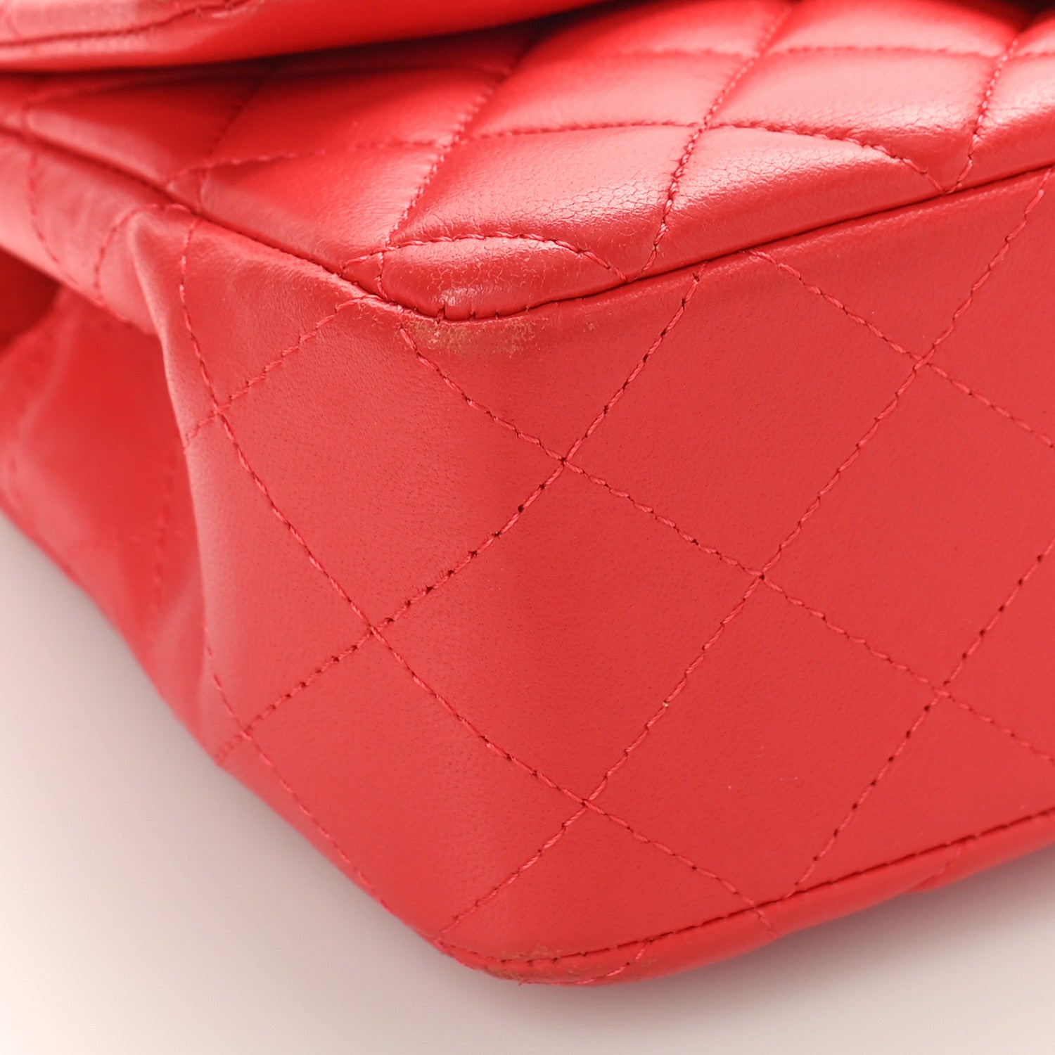 Chanel Lambskin Quilted Mini Rectangular Flap Red 8 of 9