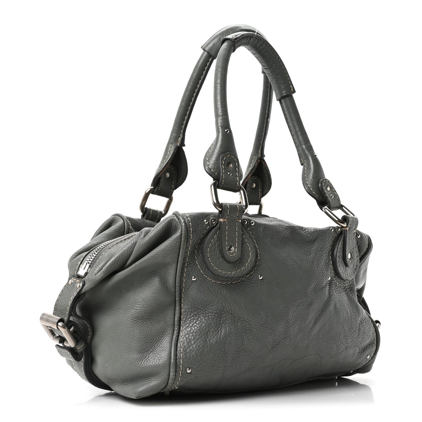 Calfskin Paddington Front Pocket Tote Gris Vert