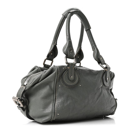 Chloe Calfskin Paddington Front Pocket Tote Gris Vert 3 of 10
