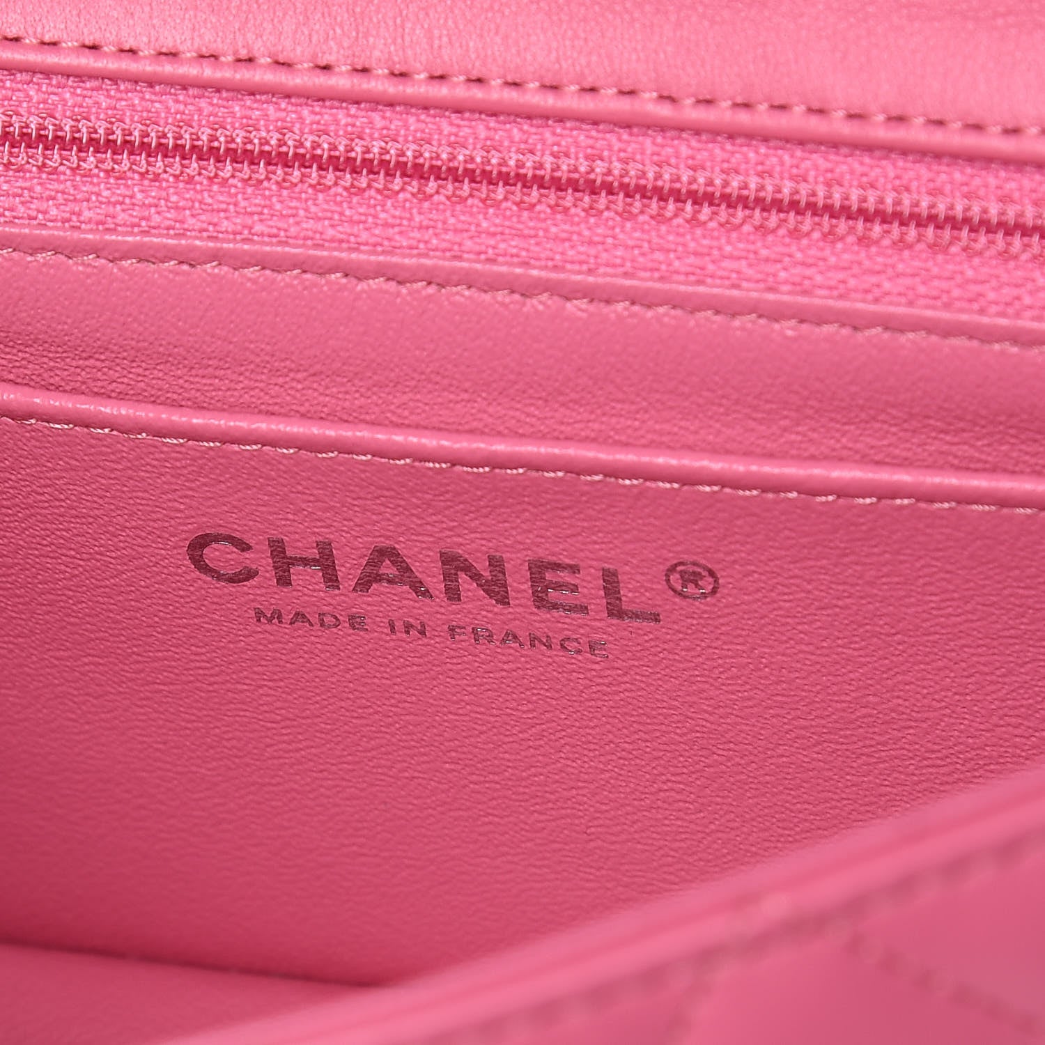 Chanel Lambskin Quilted Mini Rectangular Flap Pink 8 of 9