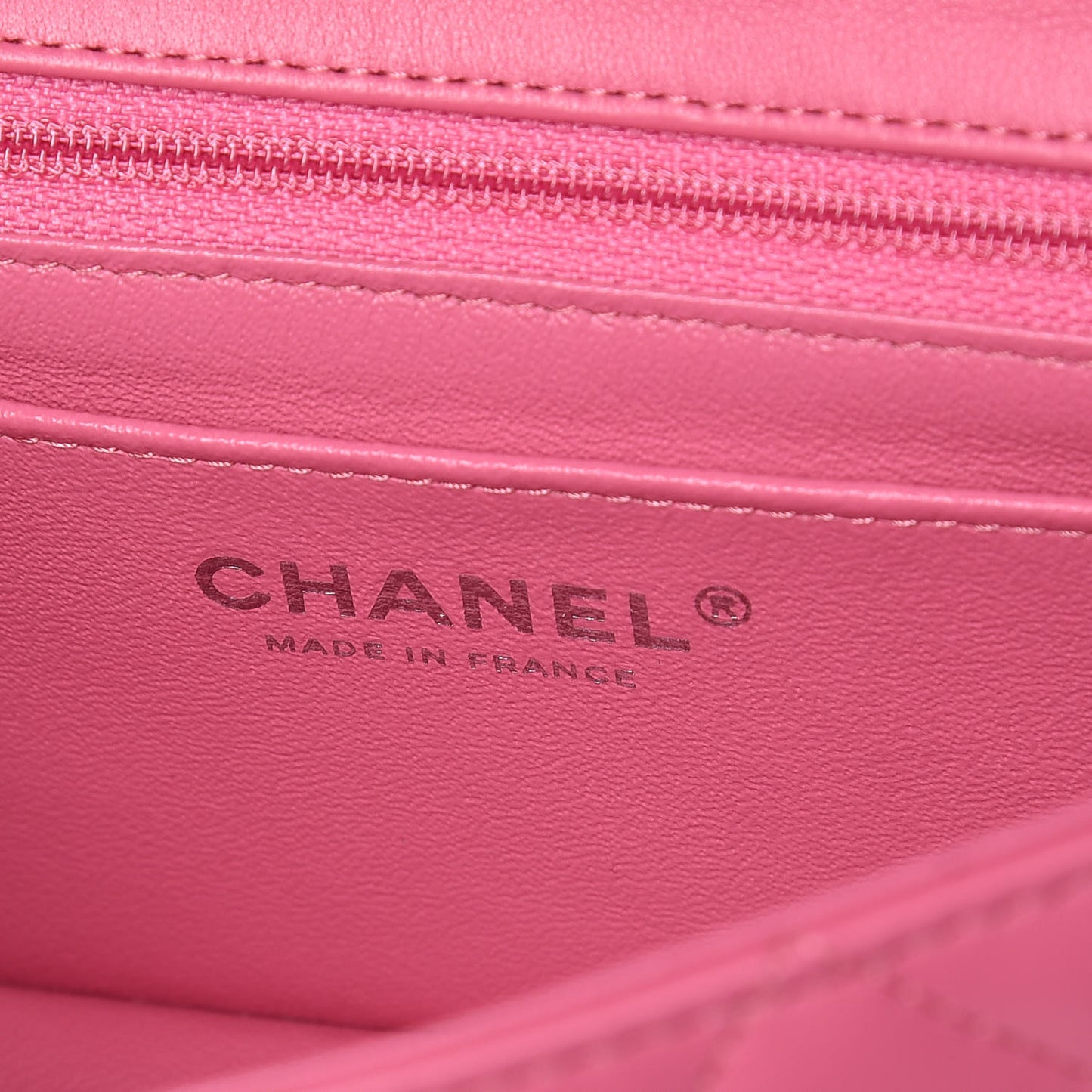 Lambskin Quilted Mini Rectangular Flap Pink