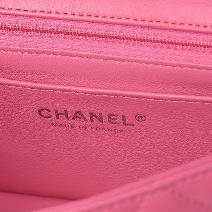 Chanel Lambskin Quilted Mini Rectangular Flap Pink 8 of 9