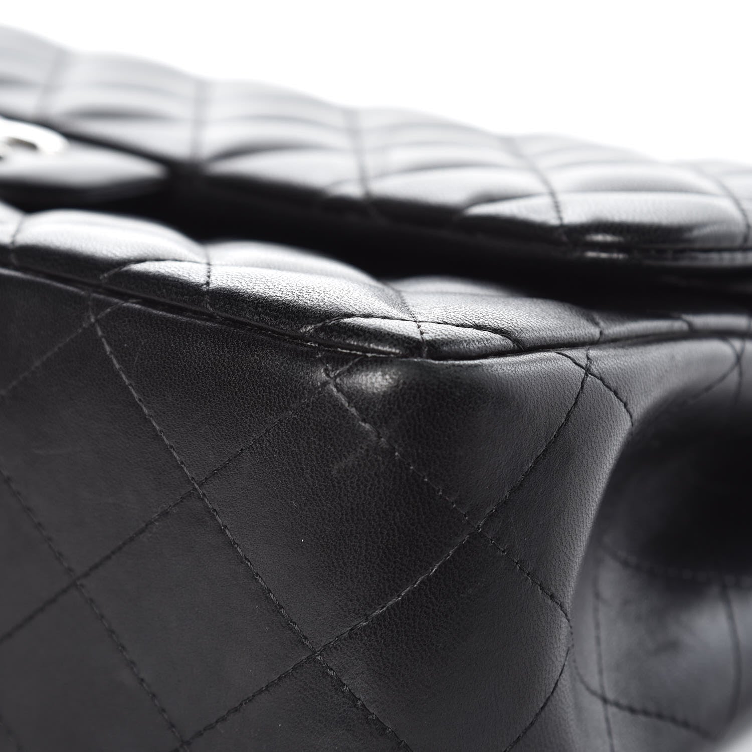 Chanel Lambskin Quilted Jumbo Double Flap Black 11 of 12