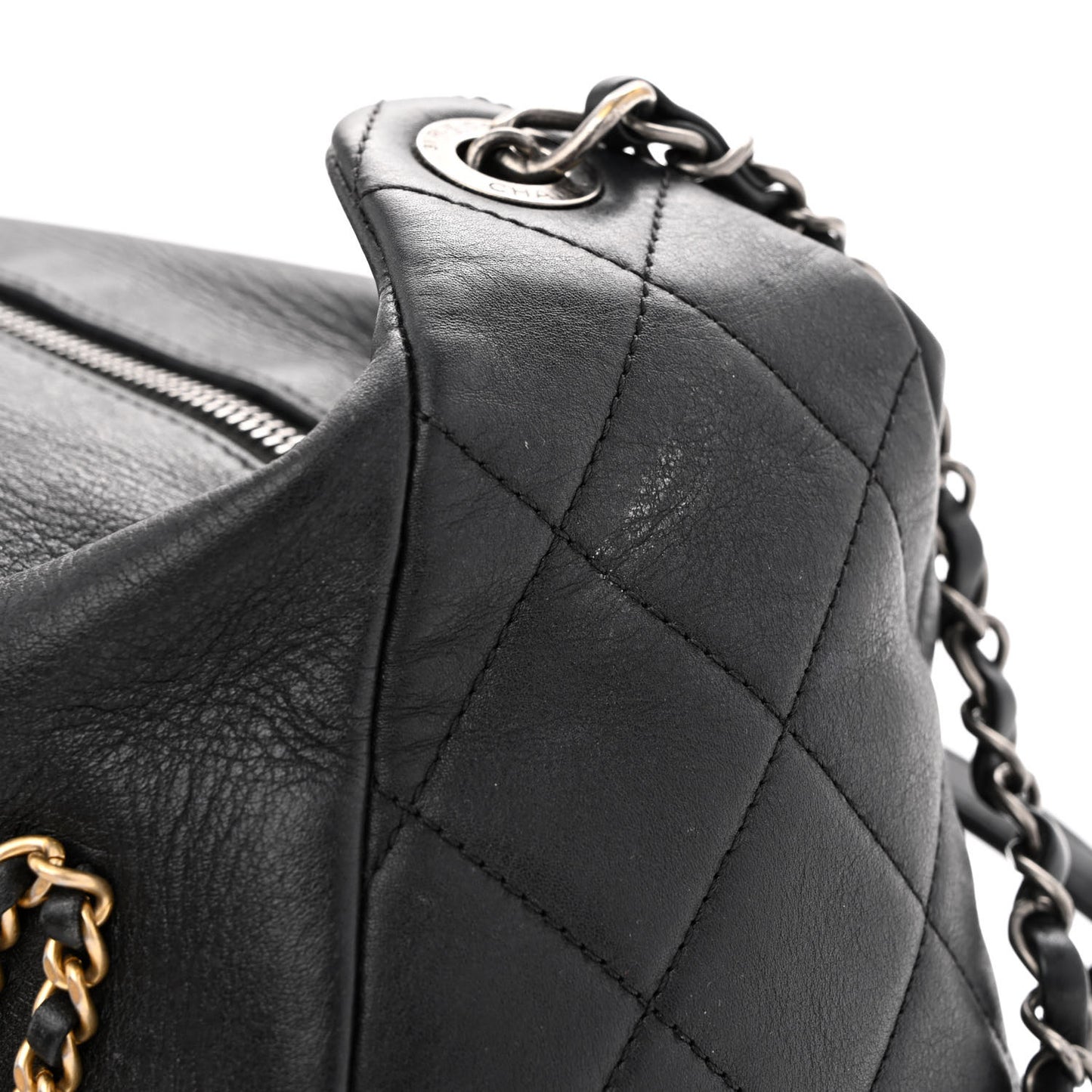 Calfskin Chain 20s Signature Hobo Black