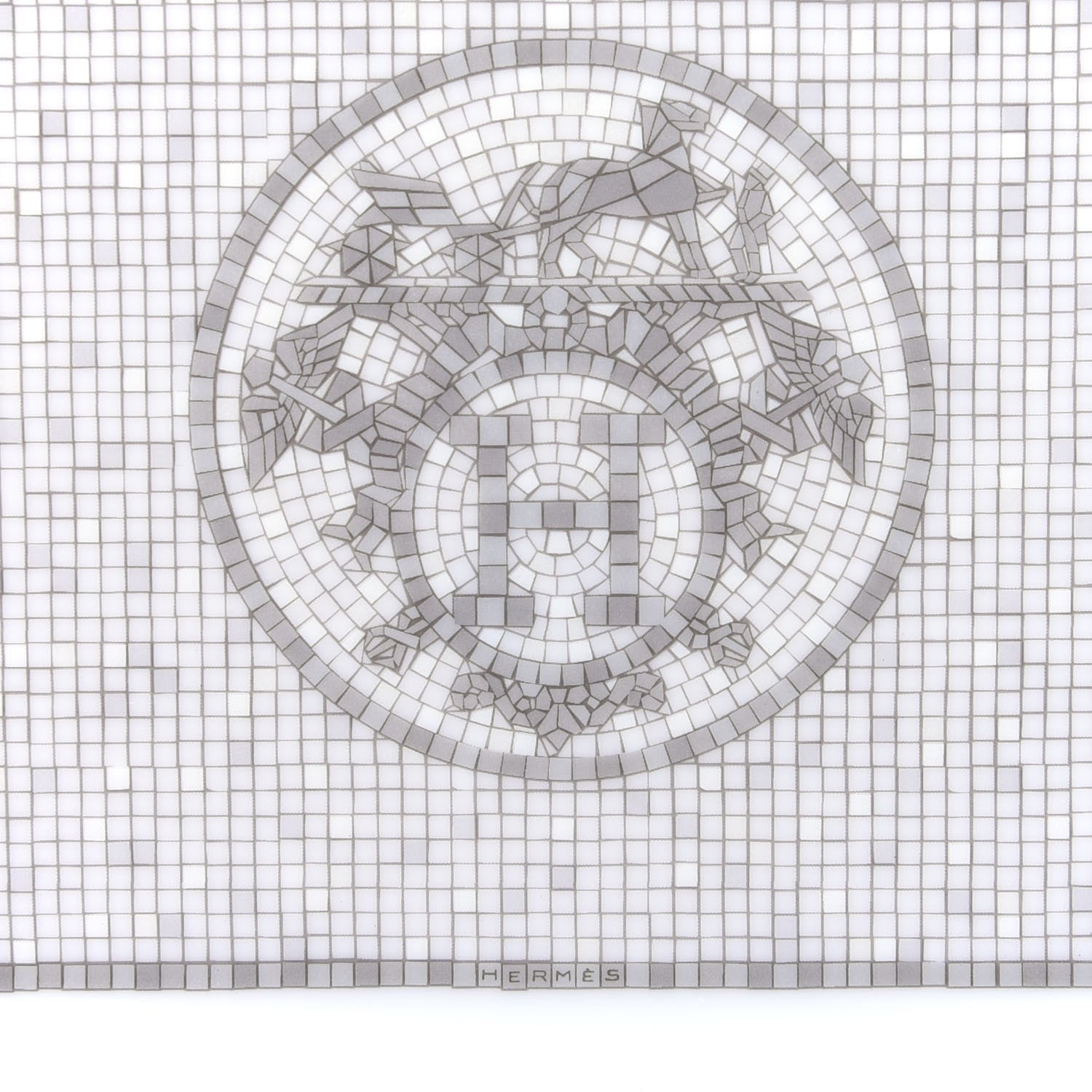 Hermes Porcelain Mosaique Au 24 Sushi Plate Platine 4 of 5
