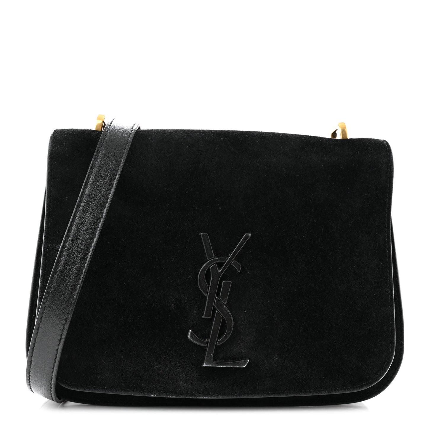 Suede Small Spontini Saddle Bag Black