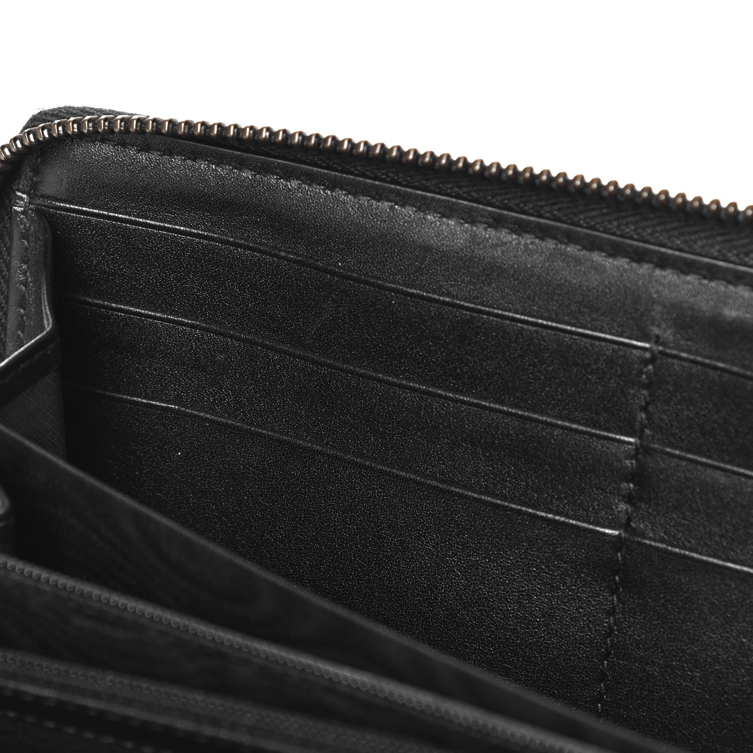 Gucci Calfskin Matelasse GG Marmont Zip Around Wallet Black 7 of 12