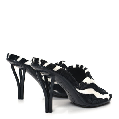 Bottega Veneta Microfiber Stretch Pose Mule Sandals 37 White Zebra 5 of 9