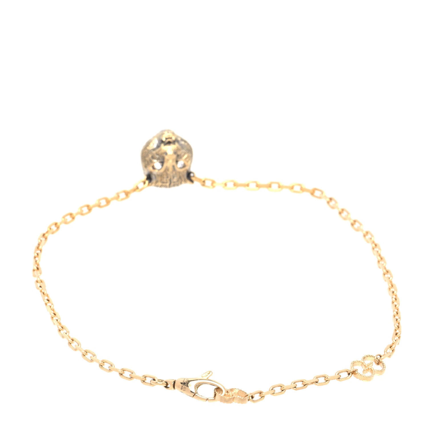 Gucci 18K Yellow Gold Diamond Black Onyx Le Marché des Merveilles Feline Bracelet 3 of 6