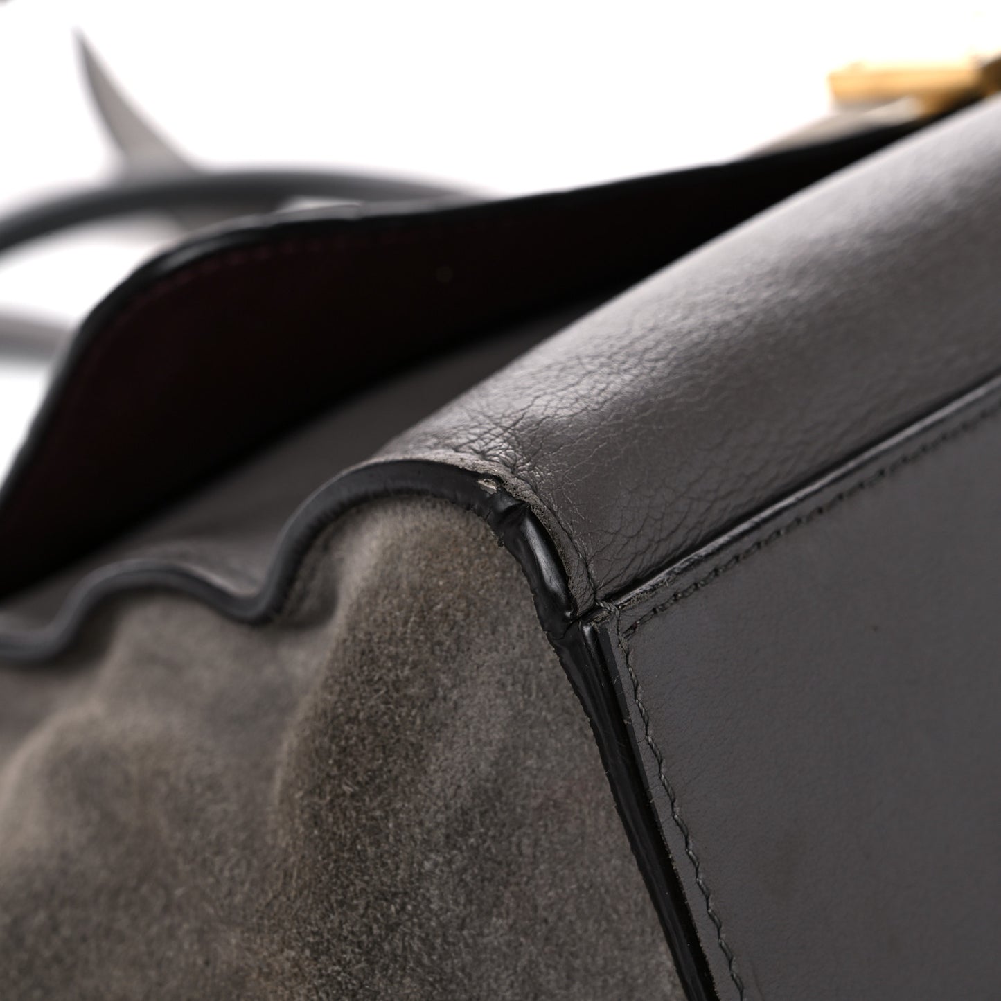 Crocodile Embossed Nubuck Medium Trapeze Grey