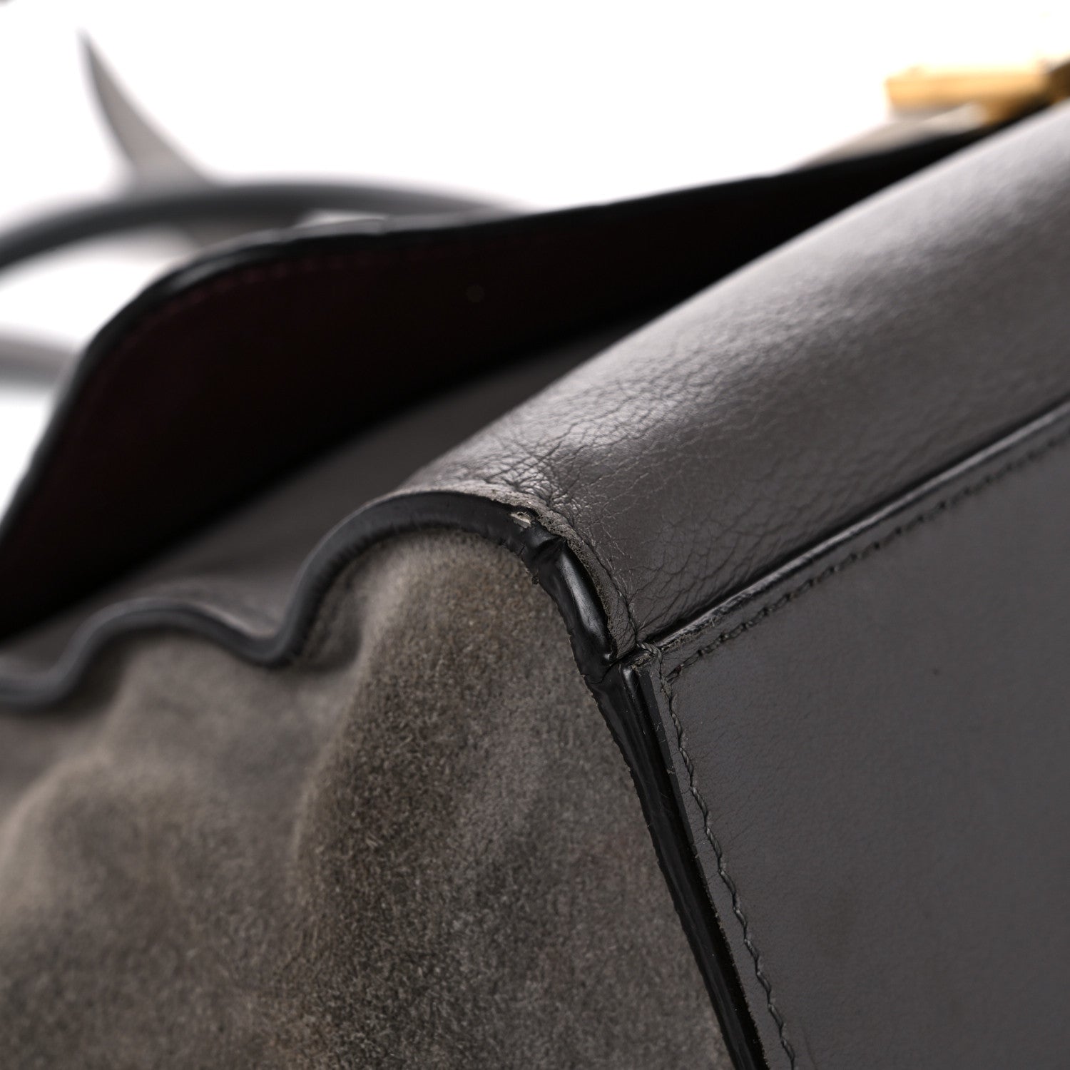 Celine Crocodile Embossed Nubuck Medium Trapeze Grey 7 of 29