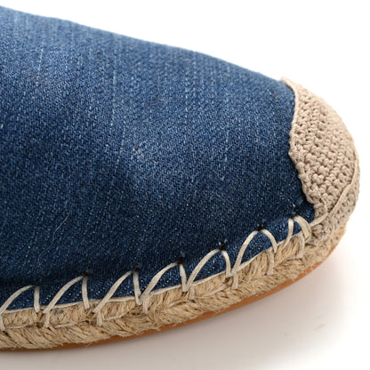 Valentino Garavani Denim Rockstud Ankle Wrap Espadrille 20mm Flats 40 Light Denim 9 of 11