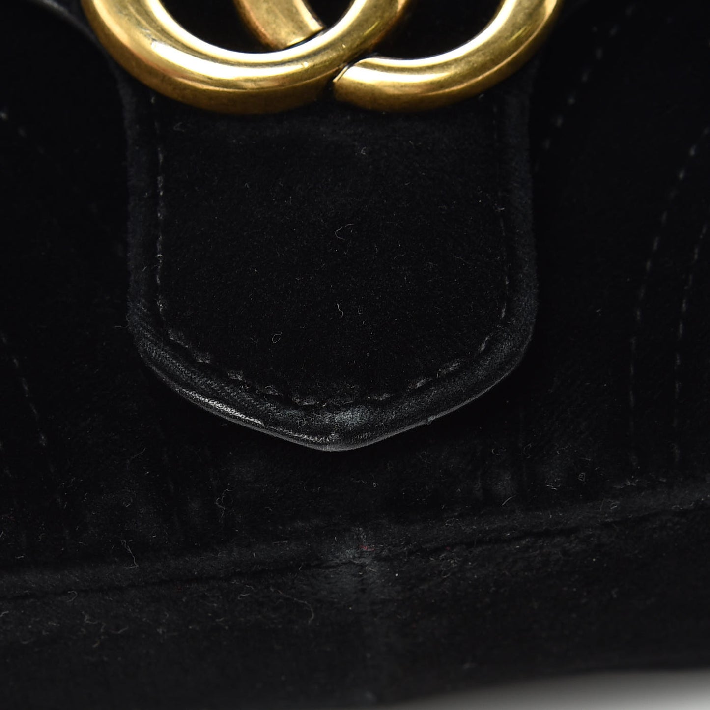 Velvet Matelasse Mini GG Marmont Shoulder Bag Black