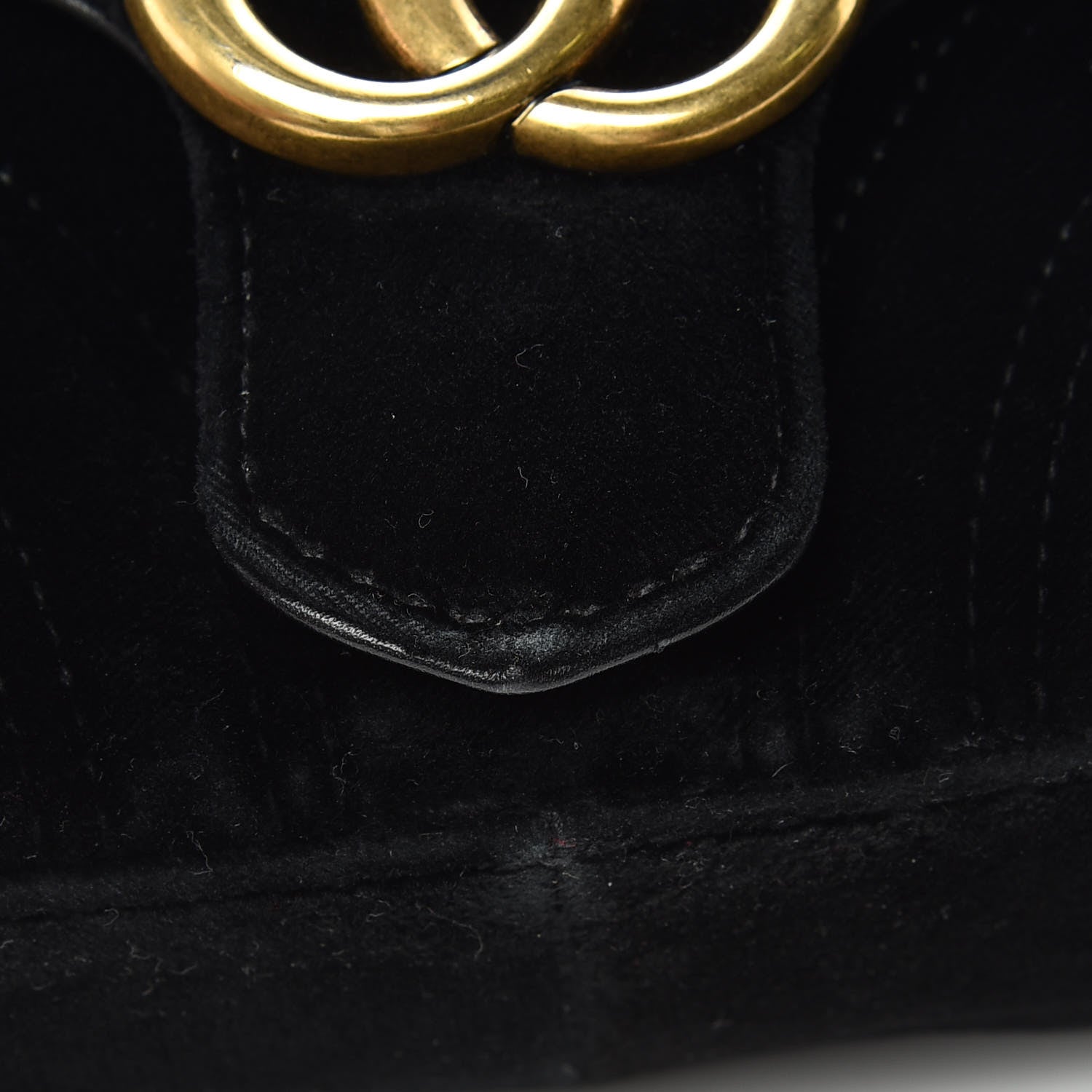Gucci Velvet Matelasse Mini GG Marmont Shoulder Bag Black 11 of 15