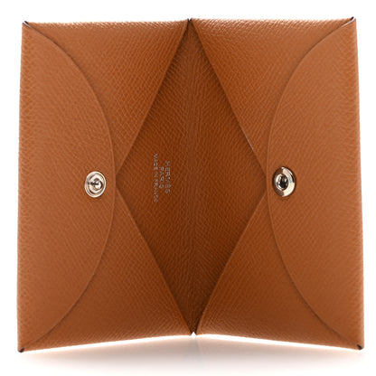 Hermes Epsom Calvi Card Case Gold 4 of 8