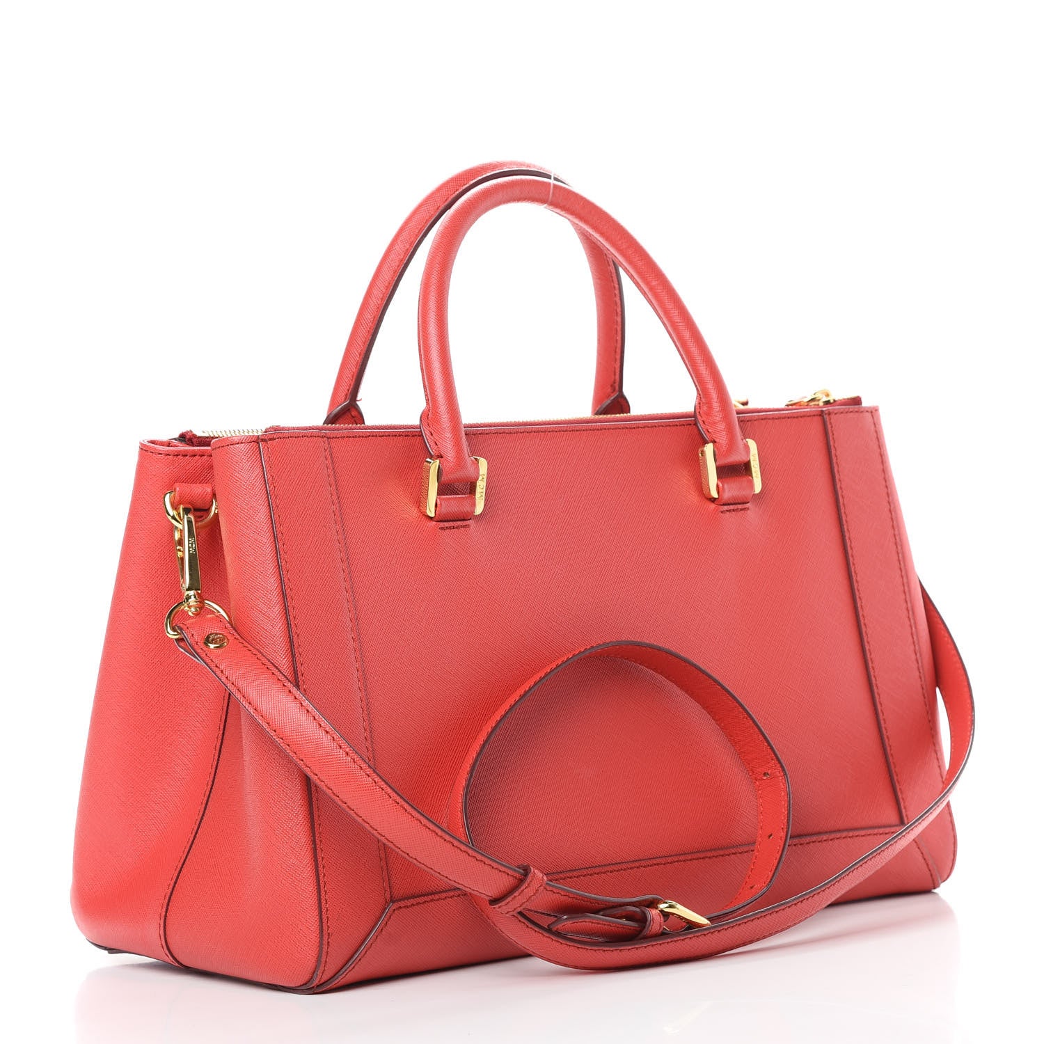 MCM Saffiano Nuovo Tote Hot Coral 3 of 13