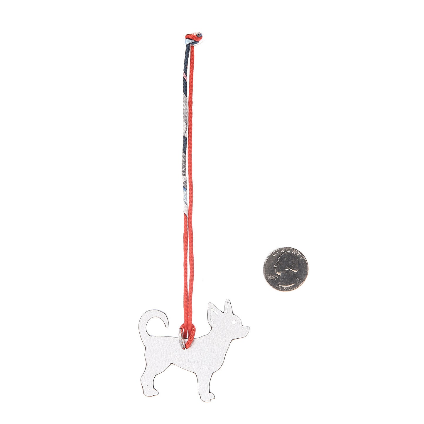 Togo Epsom Petit H Chihuahua Bag Charm White Vert Bosphore