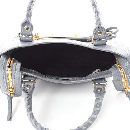 Balenciaga Chevre Gold Metallic Edge Hardware Mini City Bleu Acier 5 of 10
