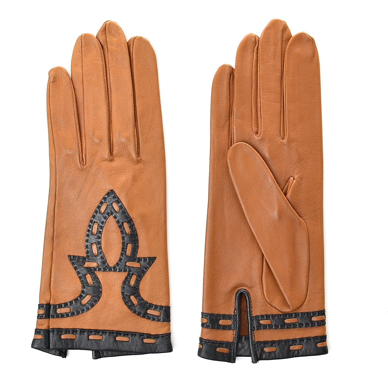 Hermes Lambskin Gloves 7 Brown 1 of 5