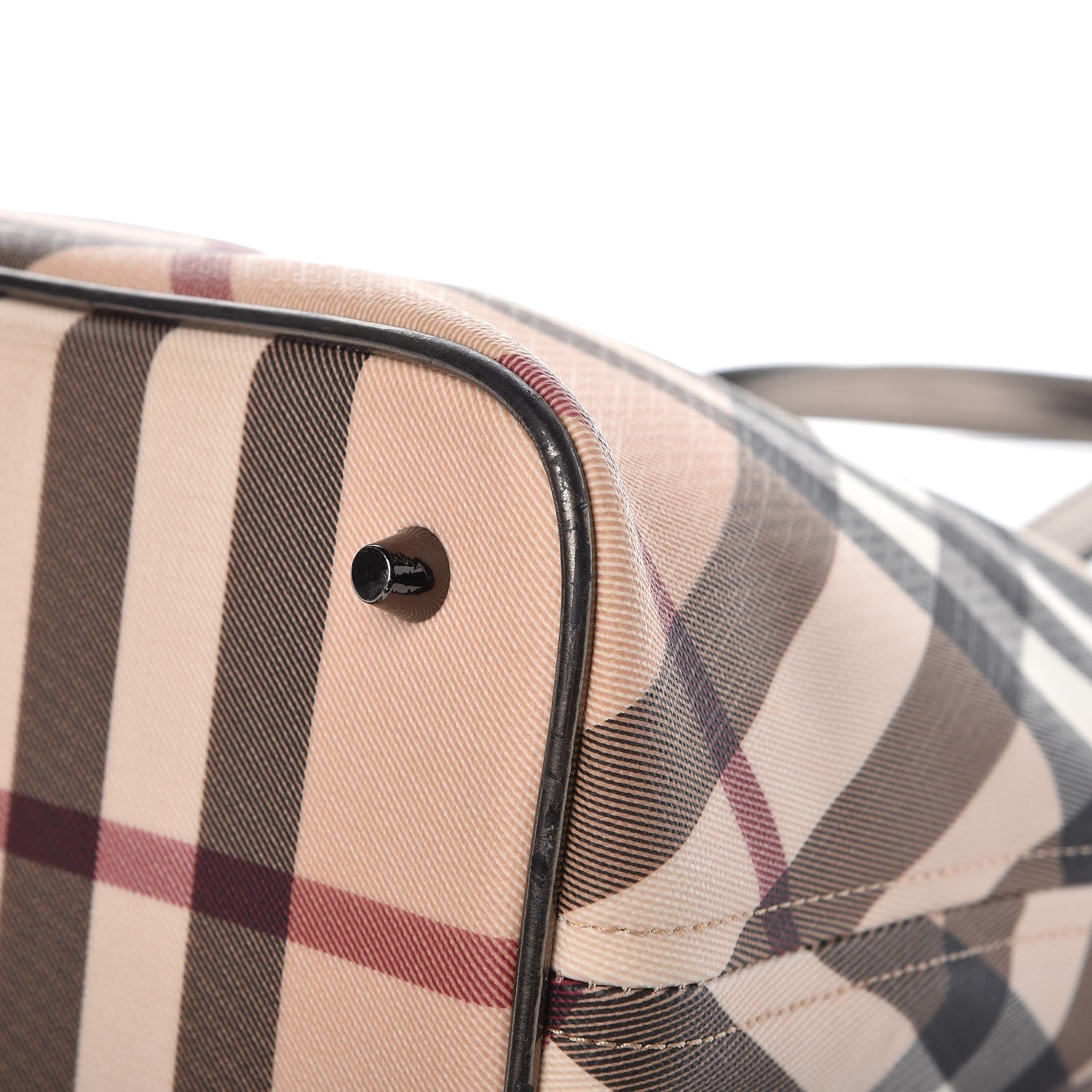 Burberry Patent Nova Check Shopper Tote Nickel 10 of 13