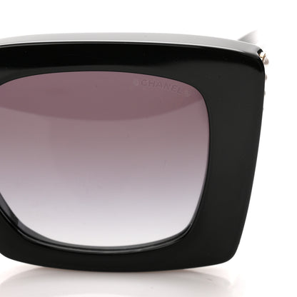 Chanel Acetate Pearl Rectangle Sunglasses 5480-H Black 7 of 8