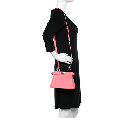 Fendi Shiny Nappa Petite Peekaboo I SEE U Satchel Pink Dalia 2 of 12