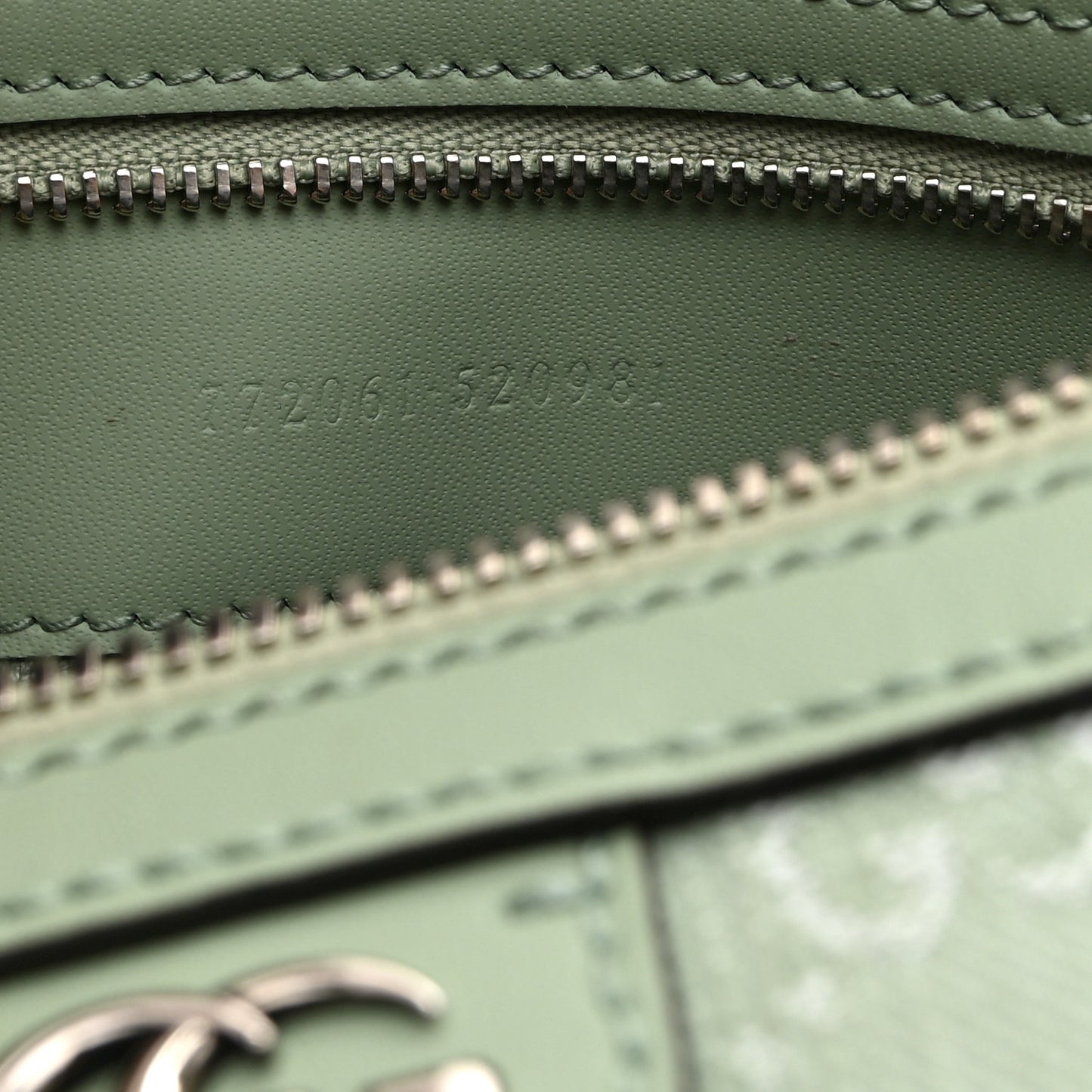 Summer Denim Calfskin GG Monogram Small Ophidia Top Handle Bag Pale Green