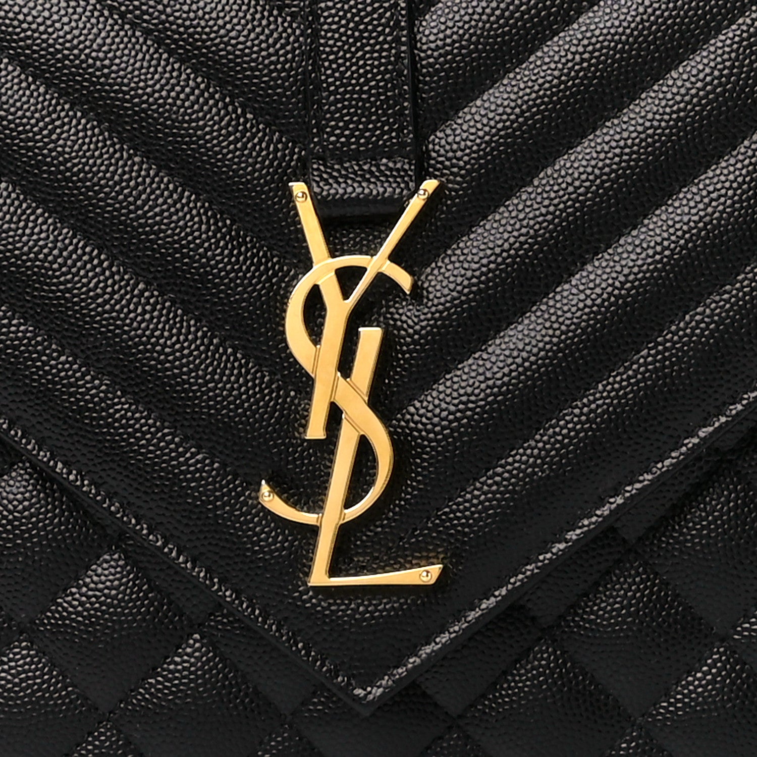 Saint Laurent Grain De Poudre Textured Mixed Matelasse Triquilt Medium Monogram Satchel Black 9 of 12