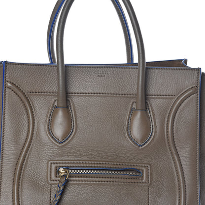 Celine Supple Calfskin Medium Phantom Luggage Khaki Cobalt Trim 7 of 9