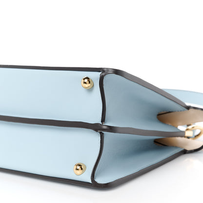 Fendi Vitello Seta Shiny Nappa Small Peekaboo I SEE U Satchel Azzurro Baby Camelia 11 of 11