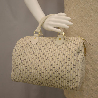 Louis Vuitton Mini Lin Croisette Speedy 30 Blue 2 of 7