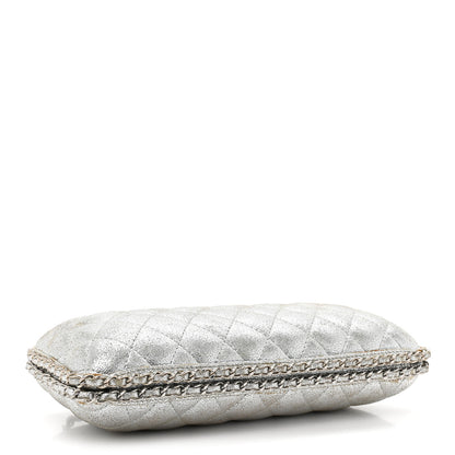 Chanel Metallic Lambskin Small Chain Around Clutch Silver 4 of 18
