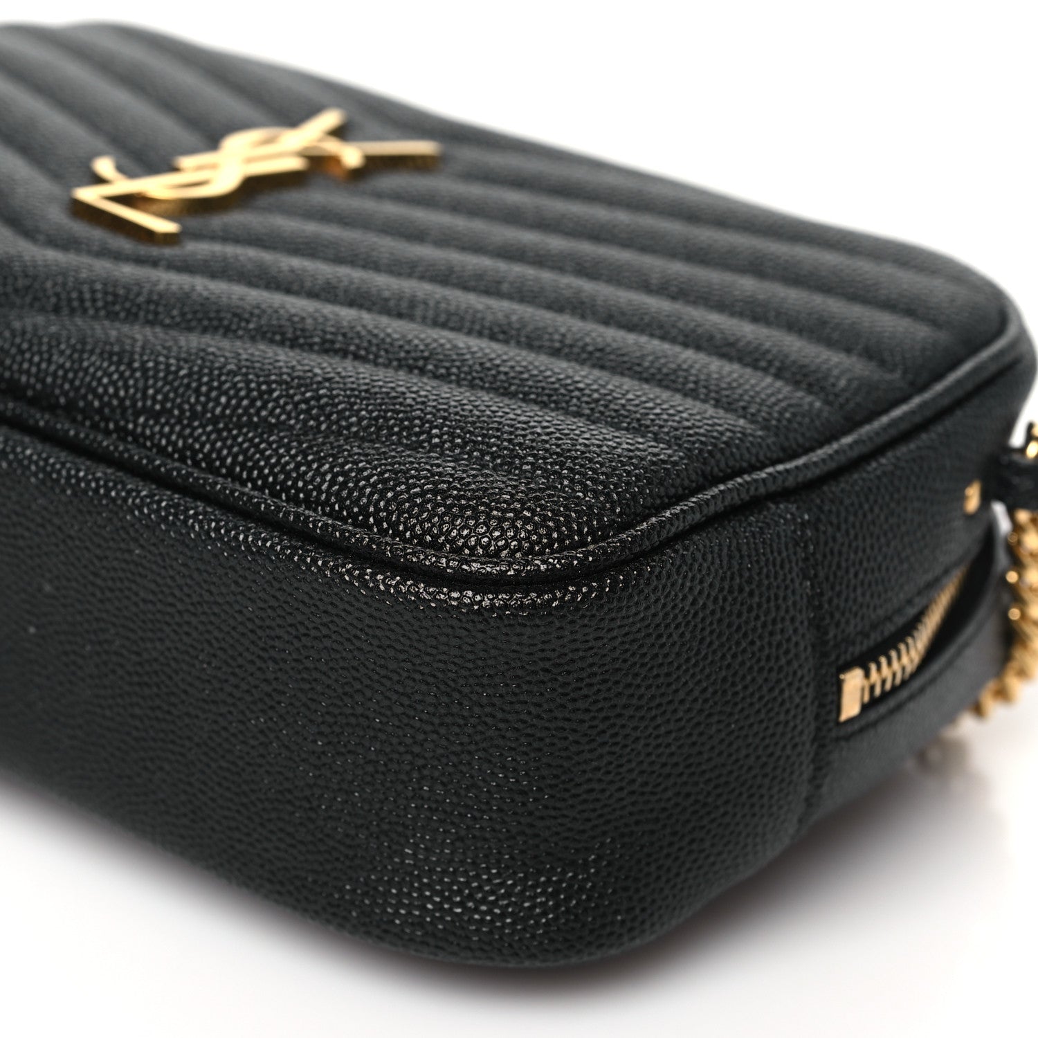 Saint Laurent Grain De Poudre Matelasse Monogram Mini Lou Camera Bag Black 9 of 9