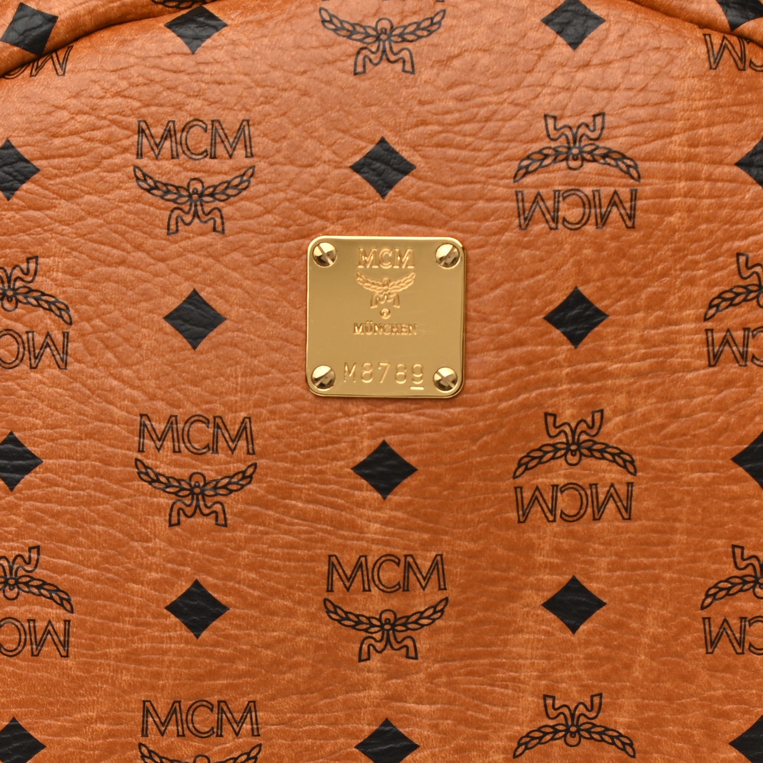 MCM Visetos Large Side Studs Stark Backpack Cognac 17 of 24