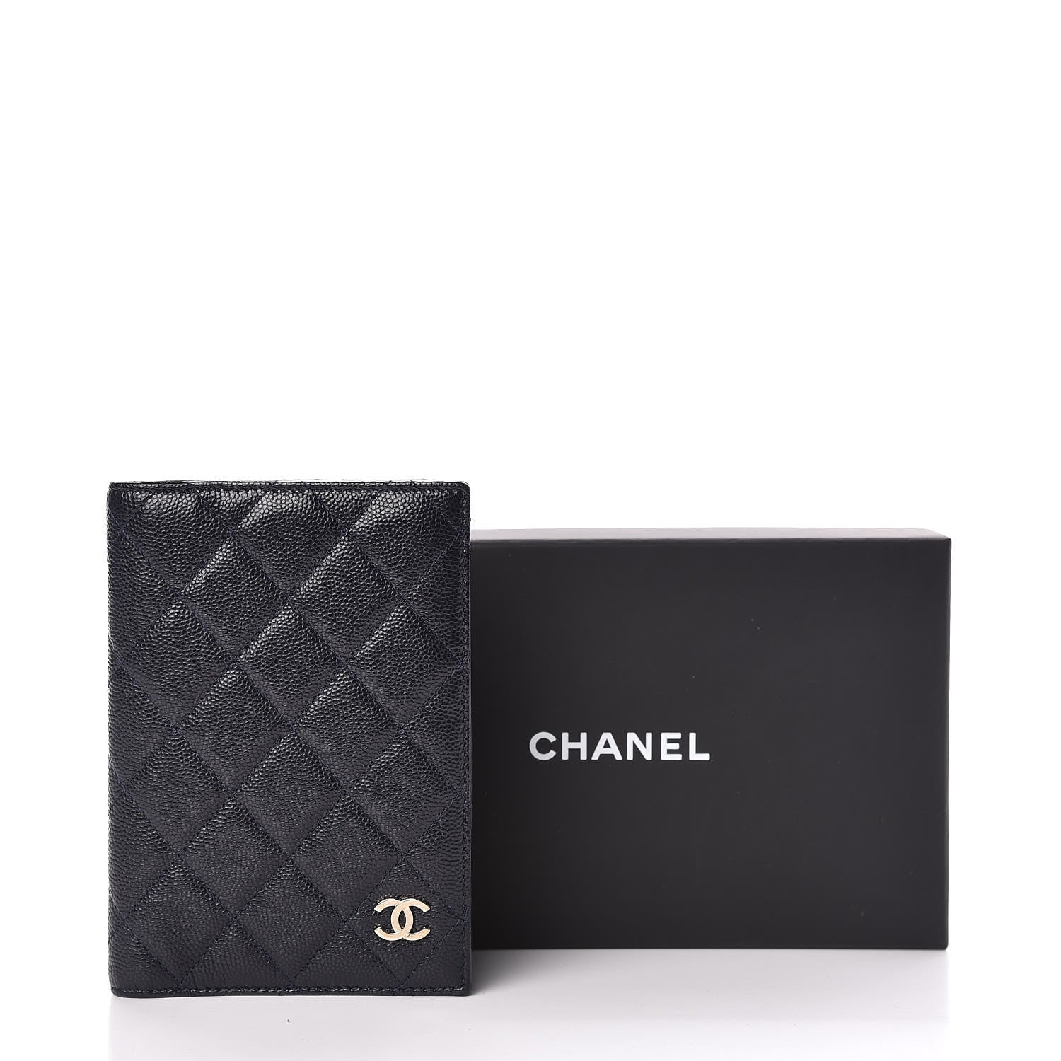 Chanel Caviar Quilted Passport Holder Navy 12 of 12