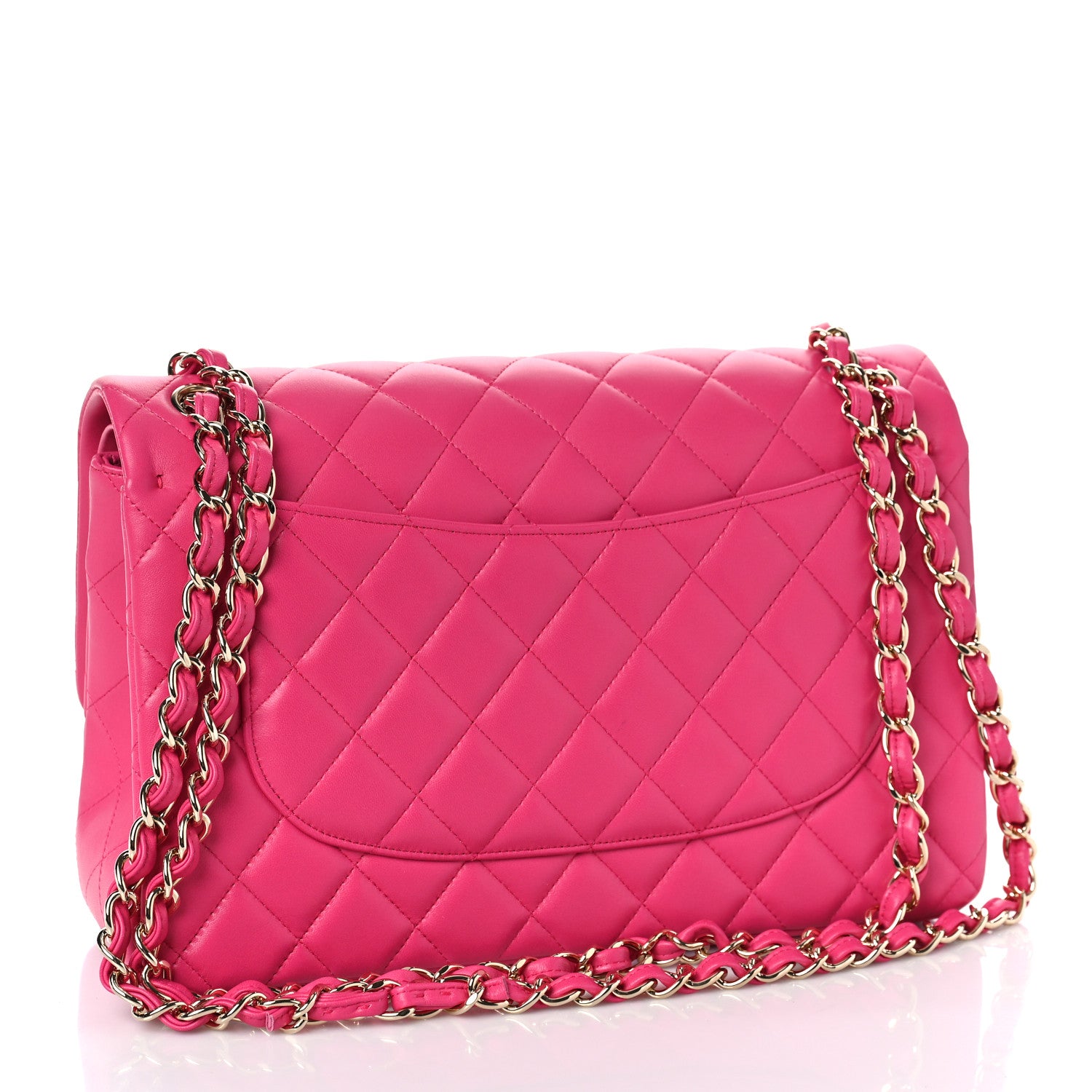 Chanel Lambskin Quilted Jumbo Double Flap Fuchsia 3 of 9