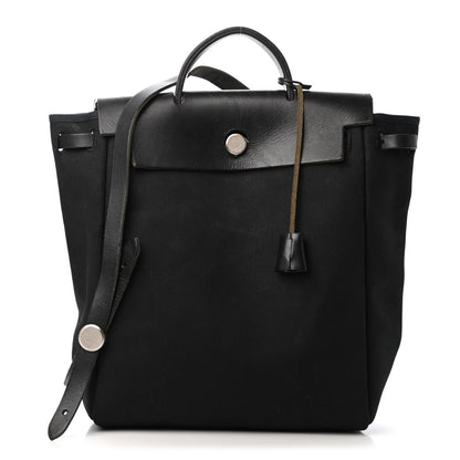 Hermes Toile Vache Calfskin Herbag 30 PM Backpack Black 1 of 4