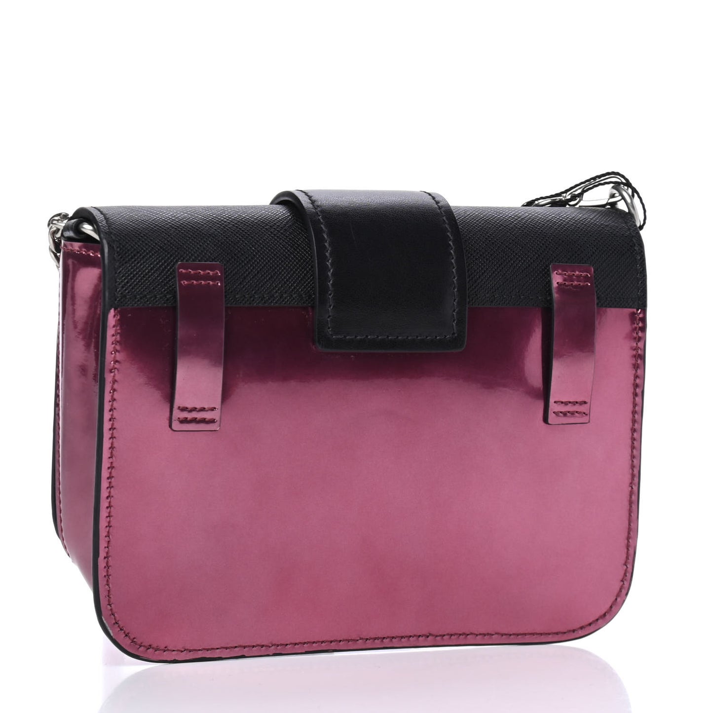 Metallic Vitello Saffiano Cahier Belt Bag Ibisco Black