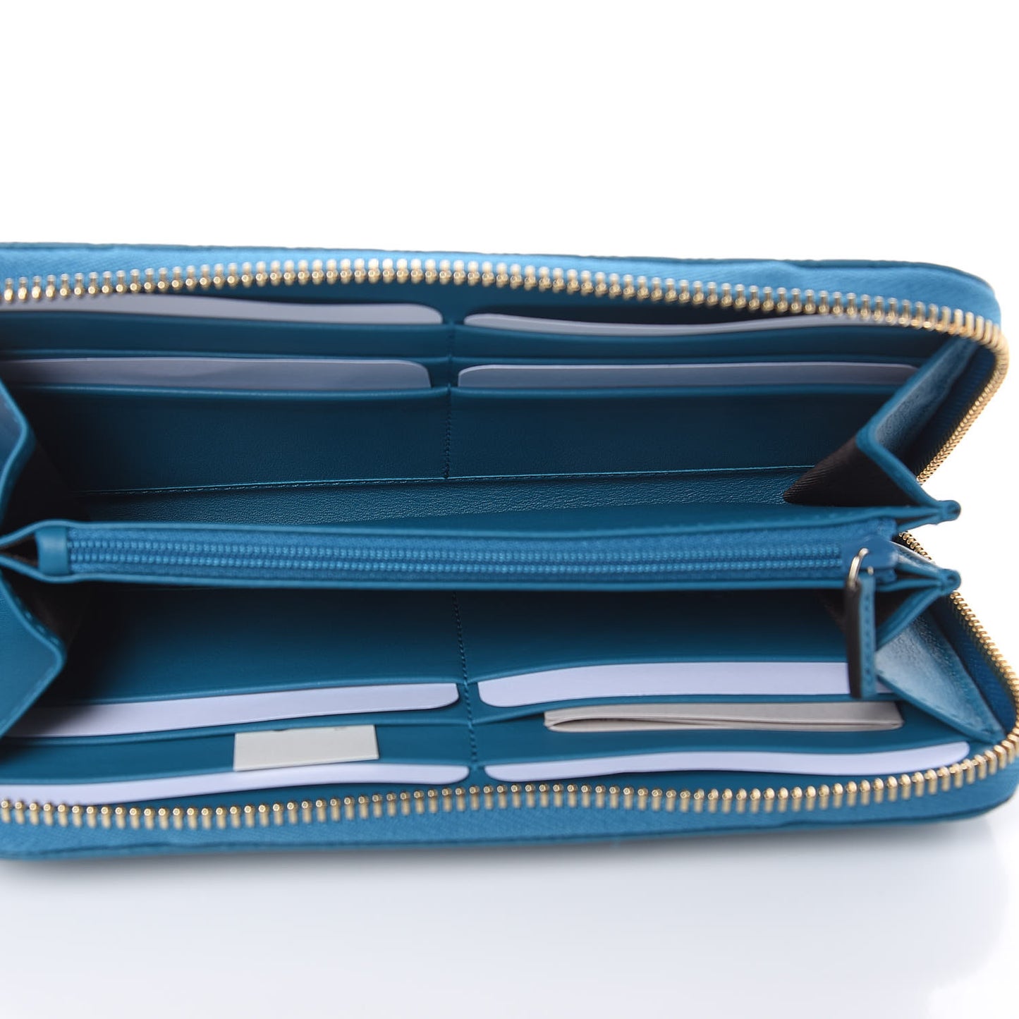 Microguccissima Zip Around Wallet Deep Cobalt