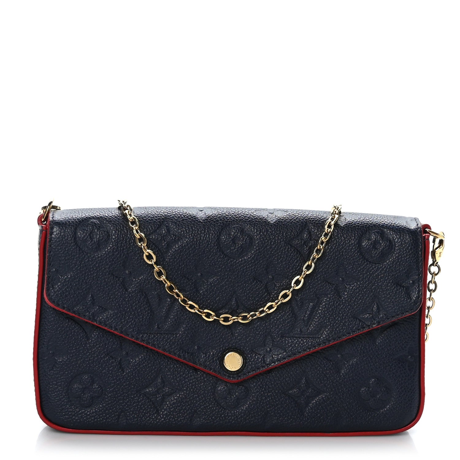 Louis Vuitton Empreinte Pochette Felicie Chain Wallet Marine Rouge 1 of 8