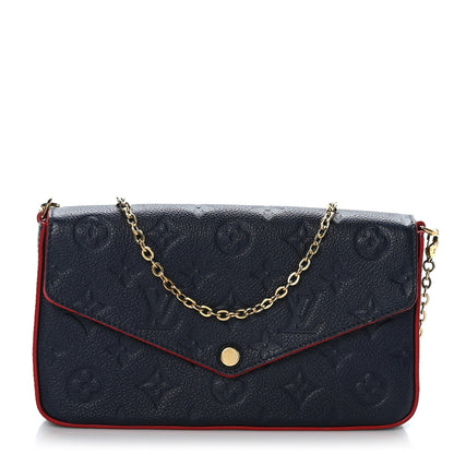 Louis Vuitton Empreinte Pochette Felicie Chain Wallet Marine Rouge 1 of 8