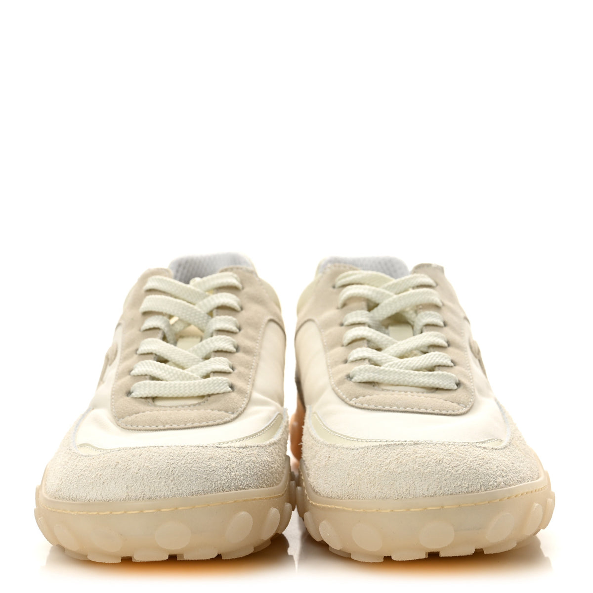 Chanel Mixed Fibers Suede Calfskin Womens CC Sneakers 40 Ivory 3 of 9