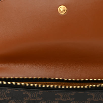 Celine Triomphe Canvas Lambskin Wallet On Strap Tan 11 of 14